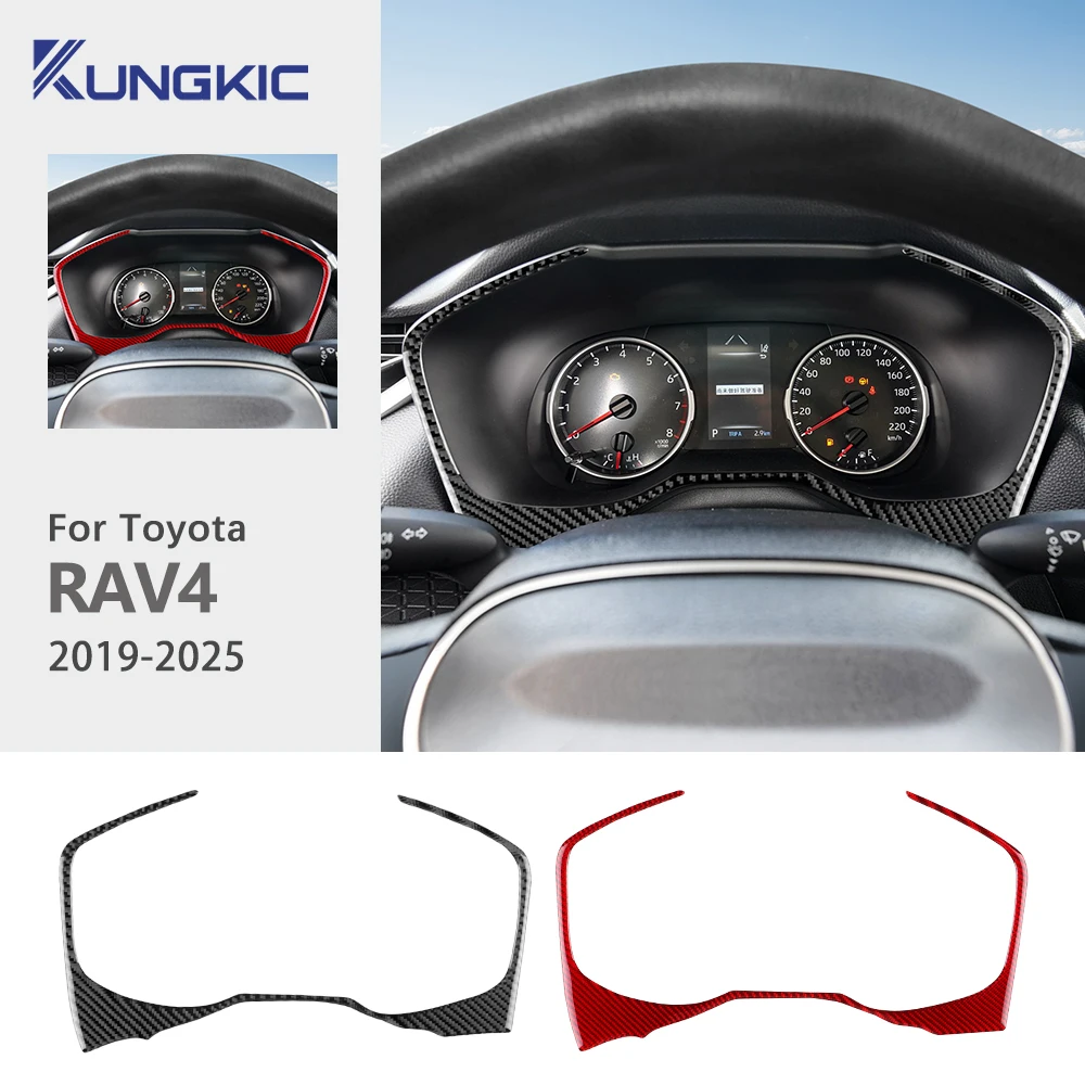 

For Toyota RAV4 XA50 2019 2020 2021 2022 2023 2024 2025 LHD RHD Real Soft Carbon Fiber Car Speedometer Frame Trim Sticker