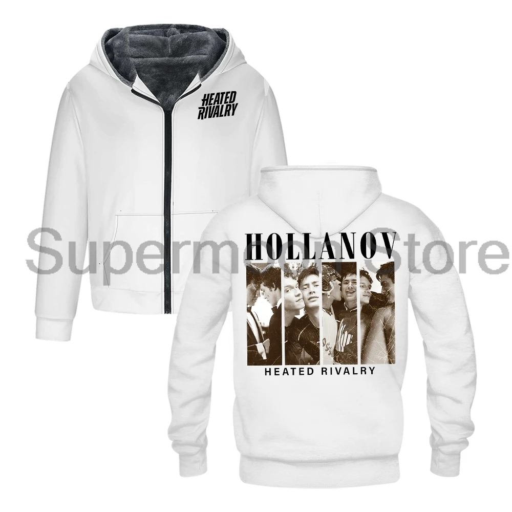 Heated Rivalry Hollanov Vintage Graphic Outerwear Coat Unisex Long Sleeve Zip Up Hoodie Women Men Hooded Jacket Parkas
