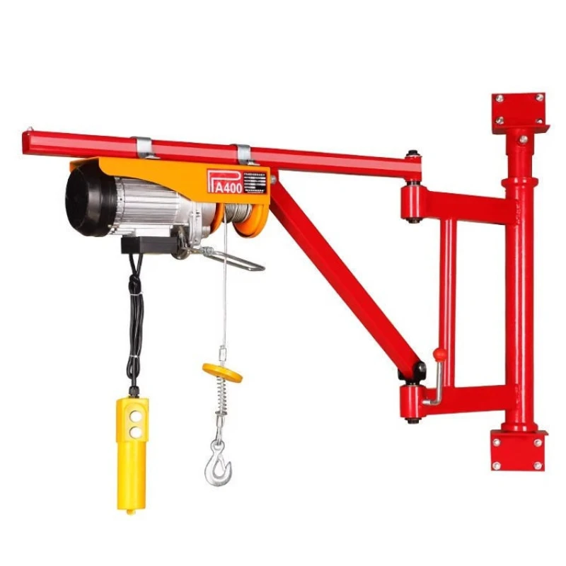 Miniature electric hoist double folding arm crane bracket