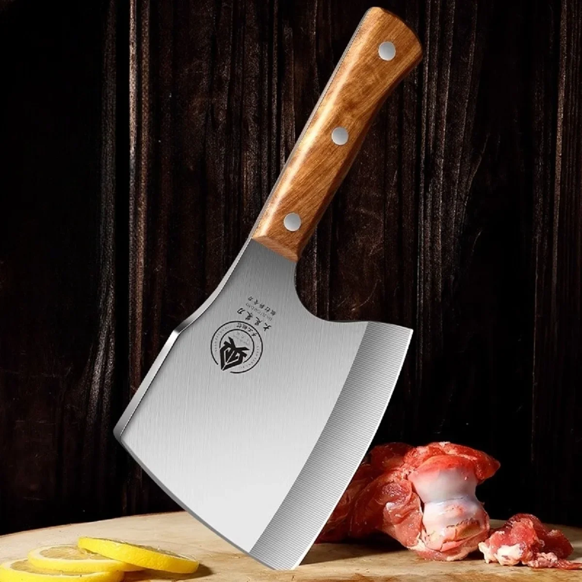 Thickened bone chopper knife household chopping knife cutting bone chopping big bone knife commercial pig killing knife