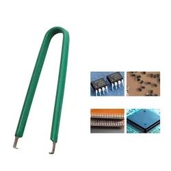 Anti-Static IC & Mechanical Keyboard Switch Puller Tool - U-Shaped Design for Safe Component Removal (Green, 1 Pc)
