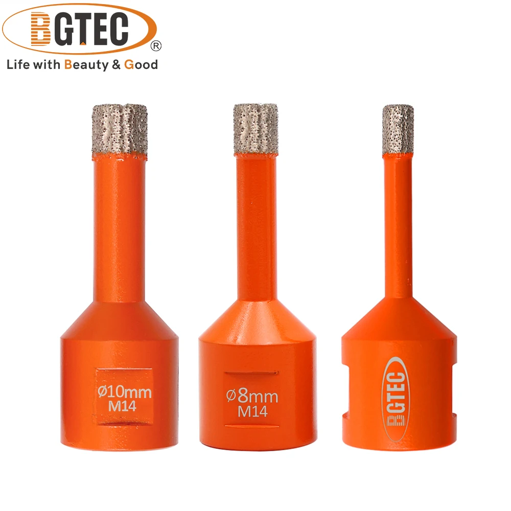 BGTEC 6/8/10mm Diamond Drilling Crowns Kit Drill Bits Set Hole Saw Cutter Tile Ceramic Marble Quartz Hole Opener M14 or 5/8\