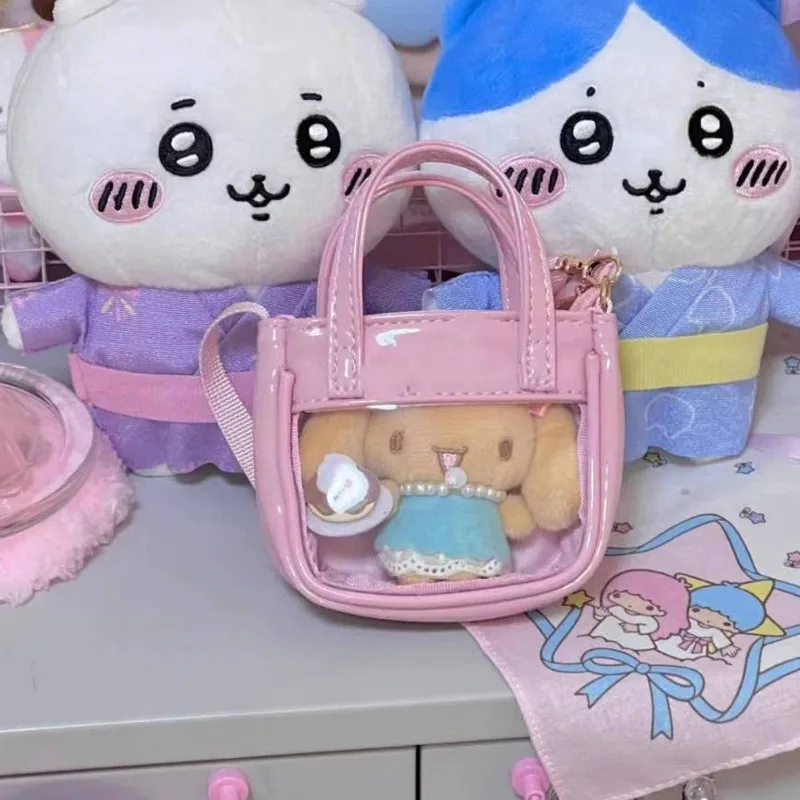 Transparent Y2k Mini Doll Pain Bags PU Leather Cute Lolita Ita Handbags Japanese Cartoon Crossbody Bags Kawaii Pink Mini Bags