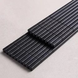 1/10pairs Chinese Food Chopsticks Sushi Sticks Non Slip Washable Safe Dishes Alloy Bamboo Form Snack Food Class Tableware Set
