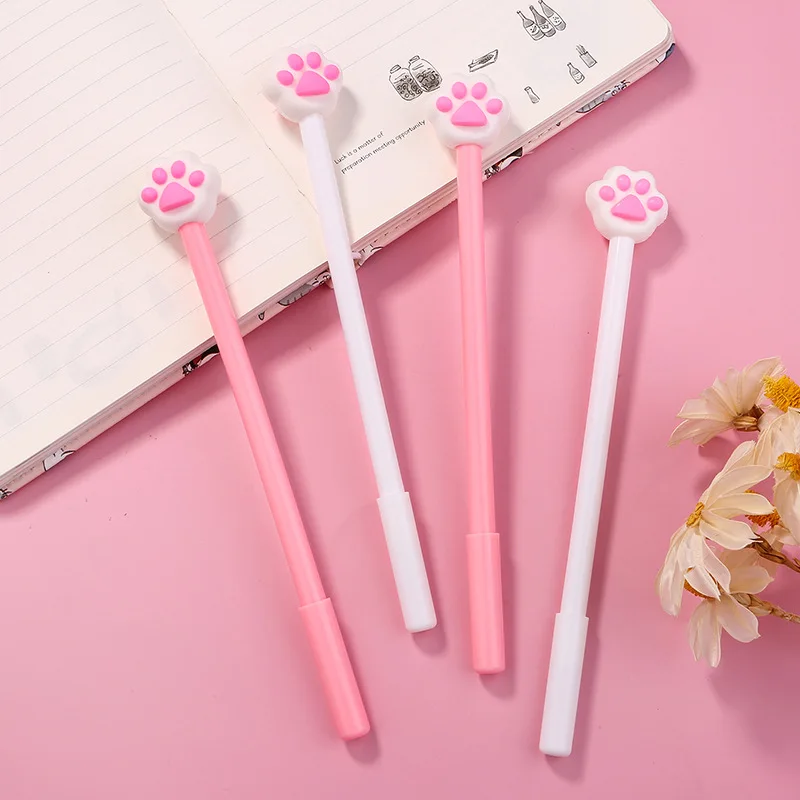 Imagem -05 - Kawaii Cartoon Gel Pen Bonito Star Wing Cat Paw Tinta Preta Canetas Neutras Meninas Escola Papelaria Material de Escritório 0.5 mm 20 Pcs por Lote