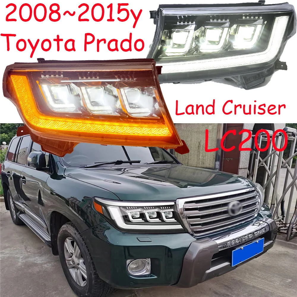 2007~2015y car bupmer head light for Toyota Prado Land cruiser LC200 headlight car accessories All LED fog for cruiser headlamp