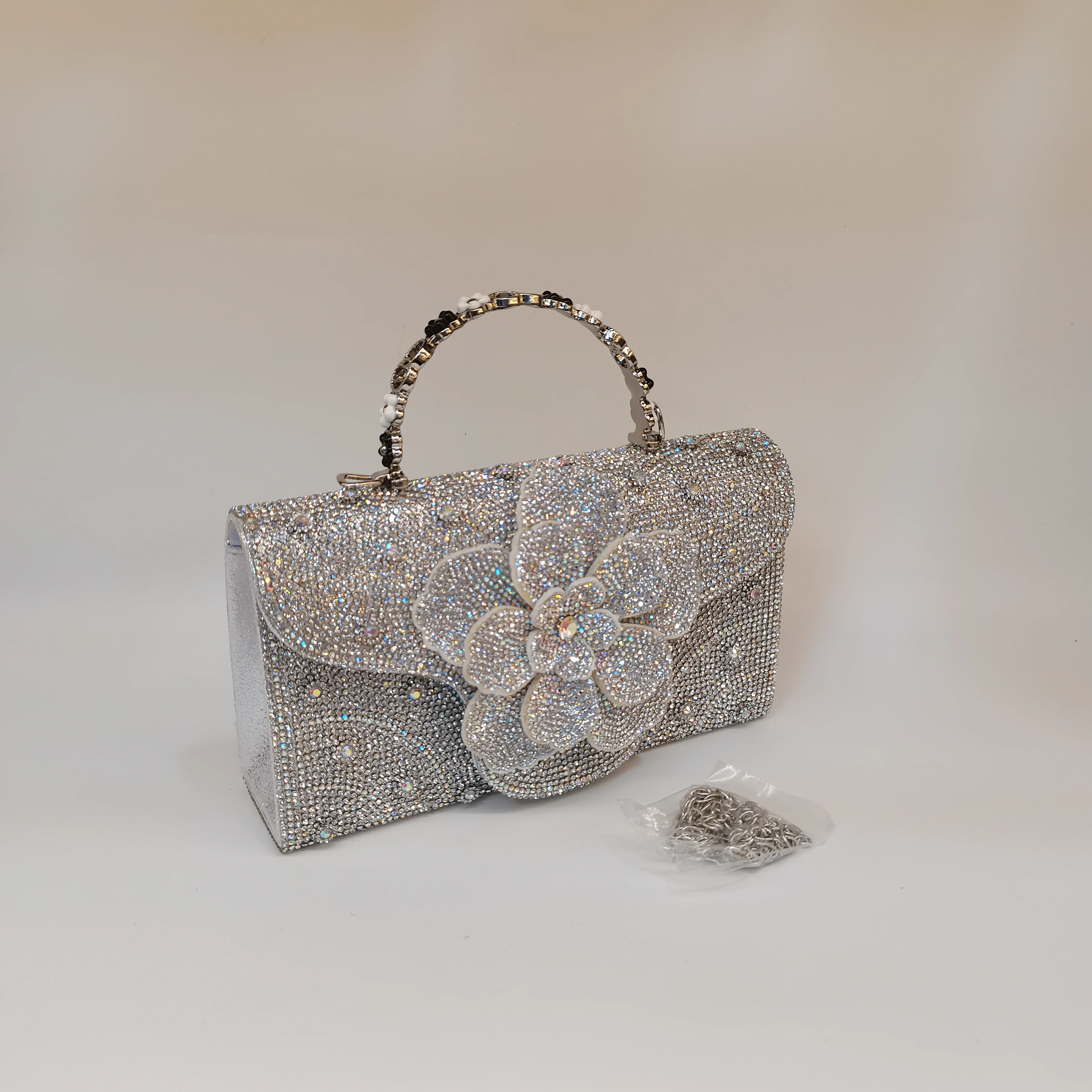 عالية الجودة أنيقة المرأة الماس مخلب مساء حقيبة يد سيدة فاخرة للحزب مستطيلة حجر الراين حقيبة F5-1128-2