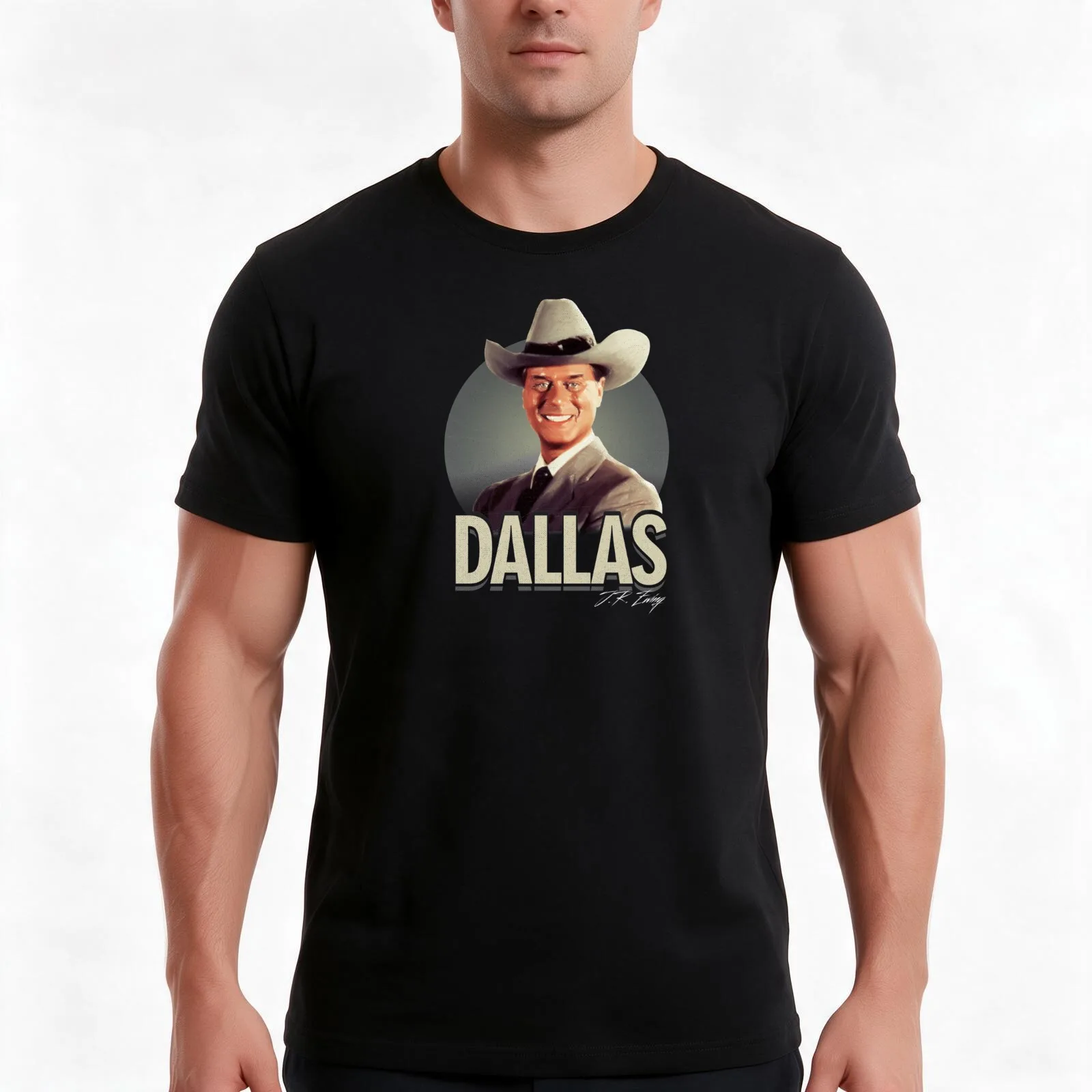 JR Ewing - Dallas T-Shirt Summer Casual Cotton Tee Oversized Streetwear Tops Vintage Graphic Print Loose Fit Short Sleeve