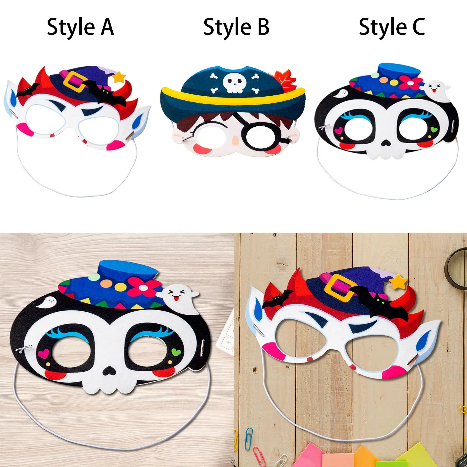 Máscara de Halloween para niños, artesanía, accesorio de disfraz, novedad para niños, máscara de fiesta, máscara de truco o trato para suministros de fiesta, juego de rol