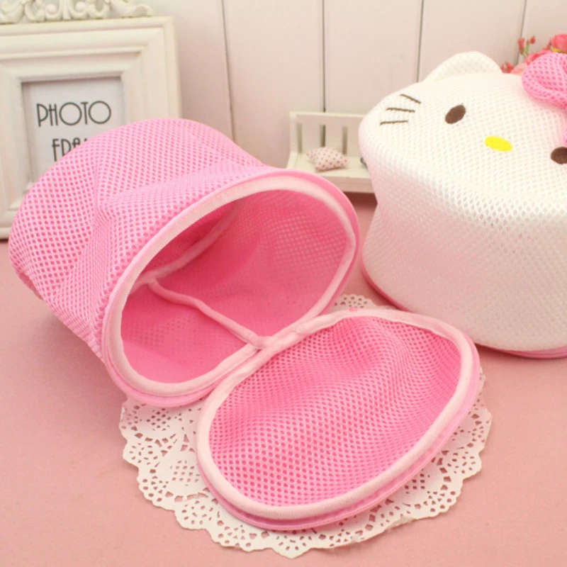 Hello Kitty Laundry Bag Cute Lingerie Mesh Sock Clothing Underwear Organizer Washing Bra Bag Antistain Anti-deformation Mesh Bag