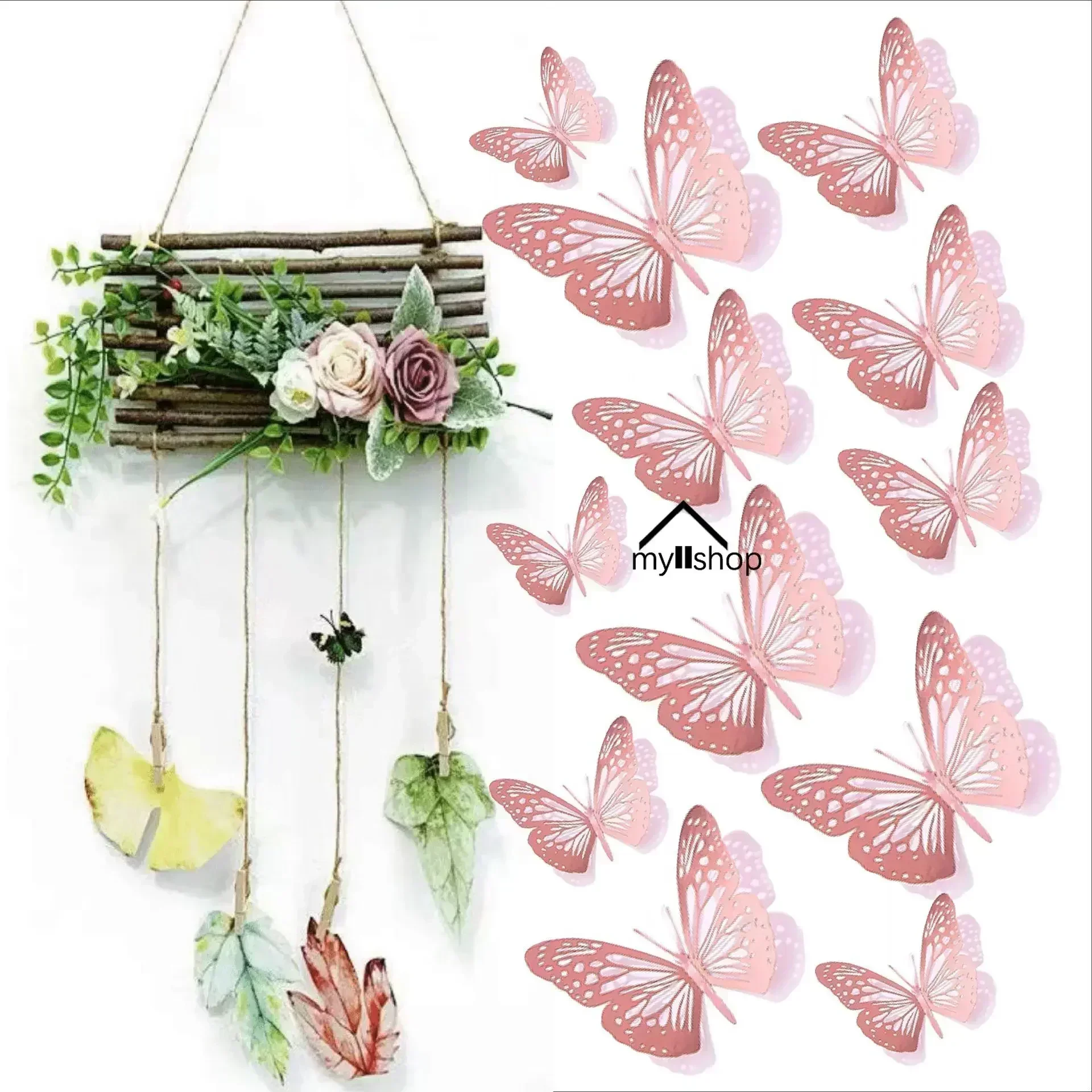 12pcs Wall Decoration Artificial Butterfly Happy Birthday Cake Topper 3D DIY Home Fridge Decal Self Adhesive Party Wedding Decor