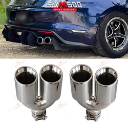 1PCS NEW Setrs Dual Car Accessories Modification Stainless Universal Automobile Exhaust Pipe Double Muffler Tip For Toyota Honda