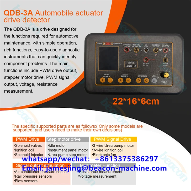 

QDB-3A Vehicle Automobile Actuator Fault Detector Car Coil Ignition Idle Stepping Motor Solenoid Valve Injector Tester