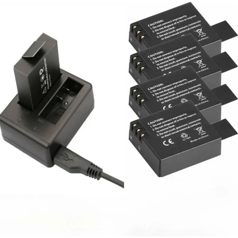 

1350mAh SJ4000 Bateria Battery + Charger For SJ5000 SJ7000 SJ8000 SJ4000WIFI SJ6000 H9R M10 4K H3 H8 H9 PG900