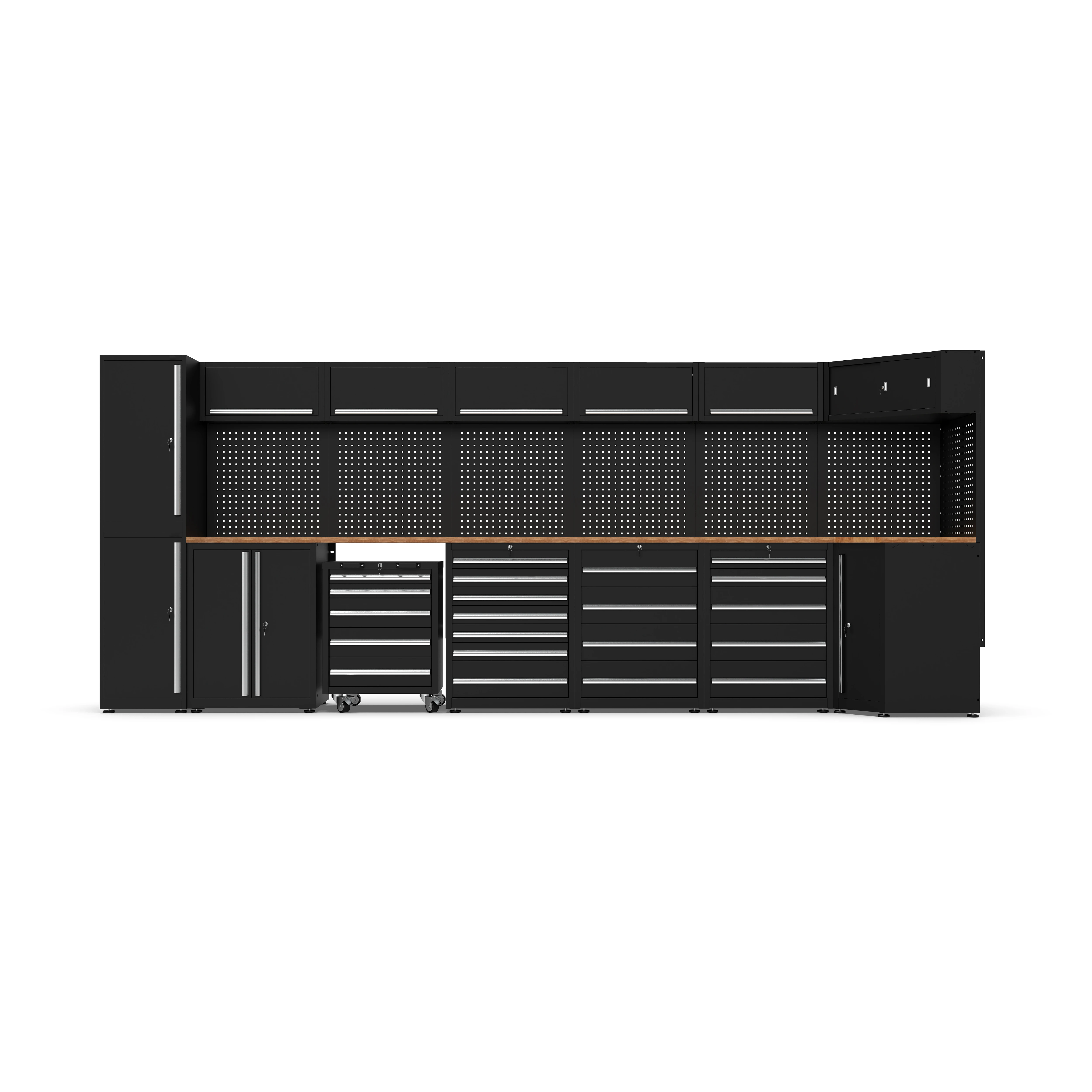 New Design Garage Storage Combination Tool Cabinets Heavy Duty Workshop Metal Workbench Garage Workstation Cabinet