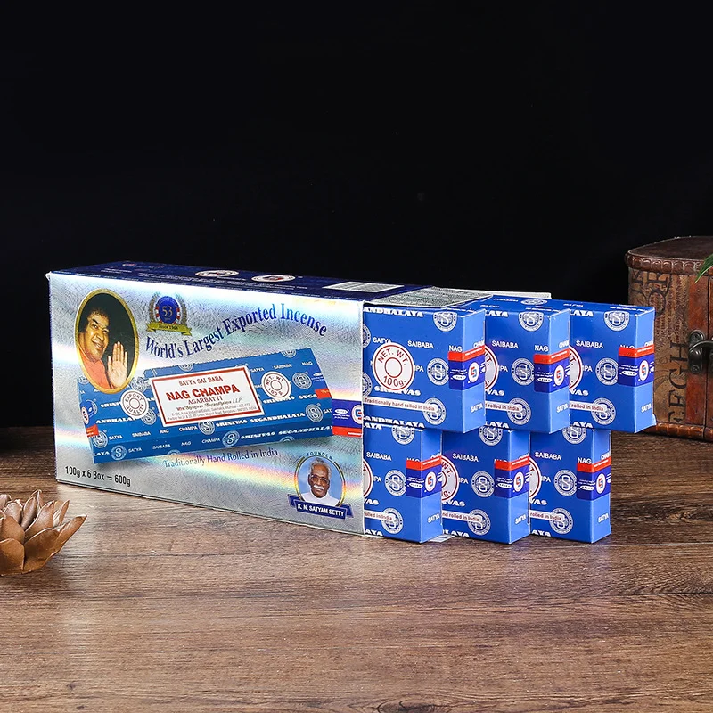 NAG Champa Incense Sticks India Satya Incenses Home Fragrance Sandalwood Flavors Household Bedroom 4-12box Line Aromatherapy