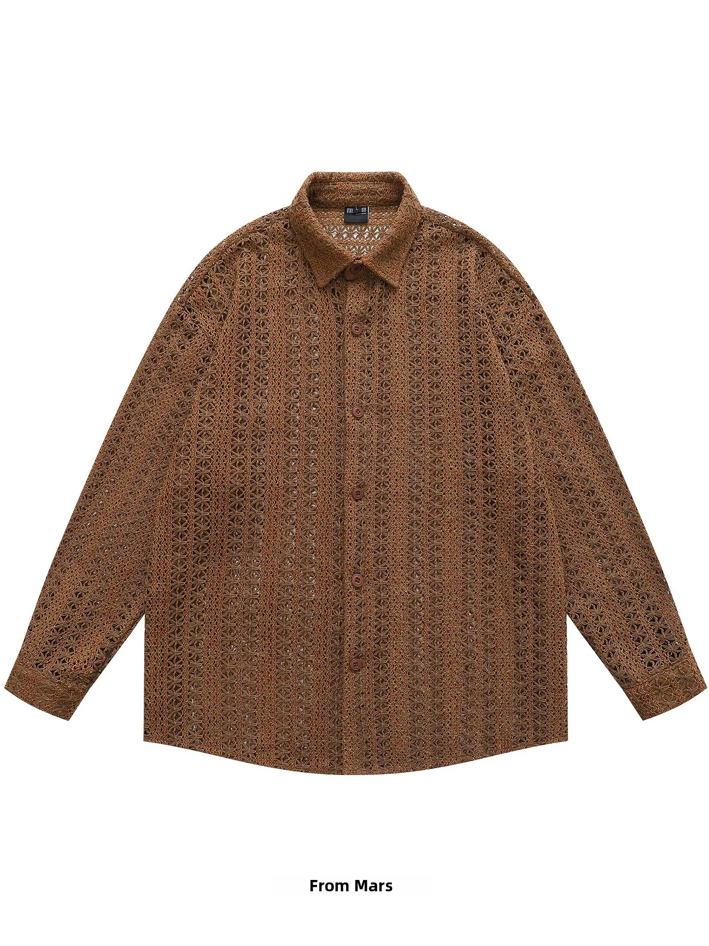 

Casual Long Sve Hollow out Collar Loose Fit irt Couple's Slow Faion Street Sle Polyester Fiber Breathable Spring Aut...