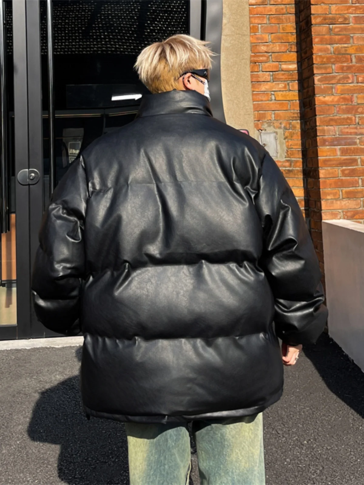 الرجعية الأمريكية المطرزة الوقوف طوق بو الجلود القطن Jaet ex الخريف الشتاء جديد Sle الخبز Sle معطف عصري كبير الحجم #3