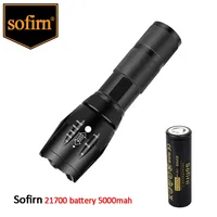 Sofirn 21700 5000mAh Battery Flat/Tip Head 3.7V  48A 10C Discharge HD Cell Lithium Reall Capcaity