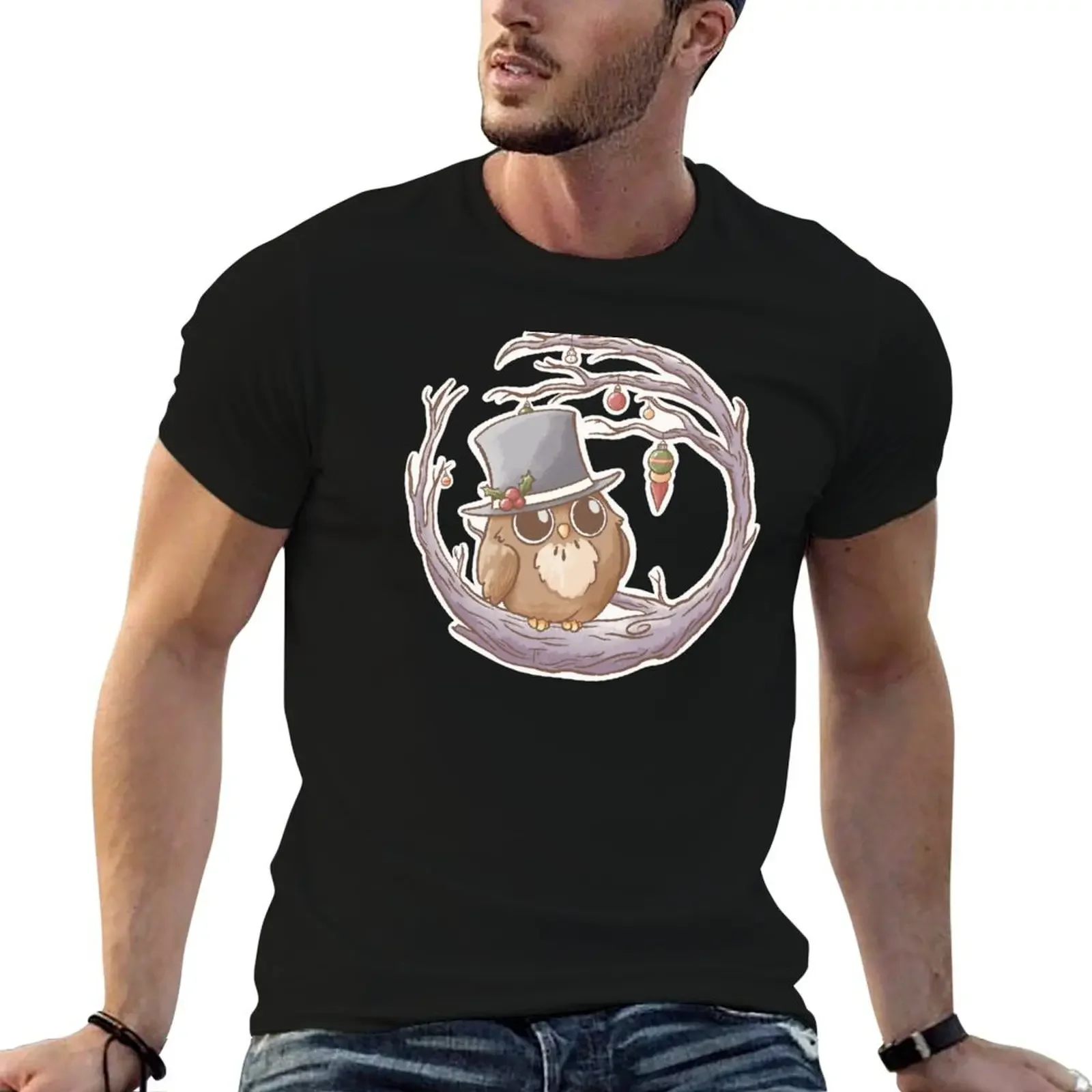 

Christmas Night Owl T-Shirt plus size tops Short sleeve tee tshirts for men