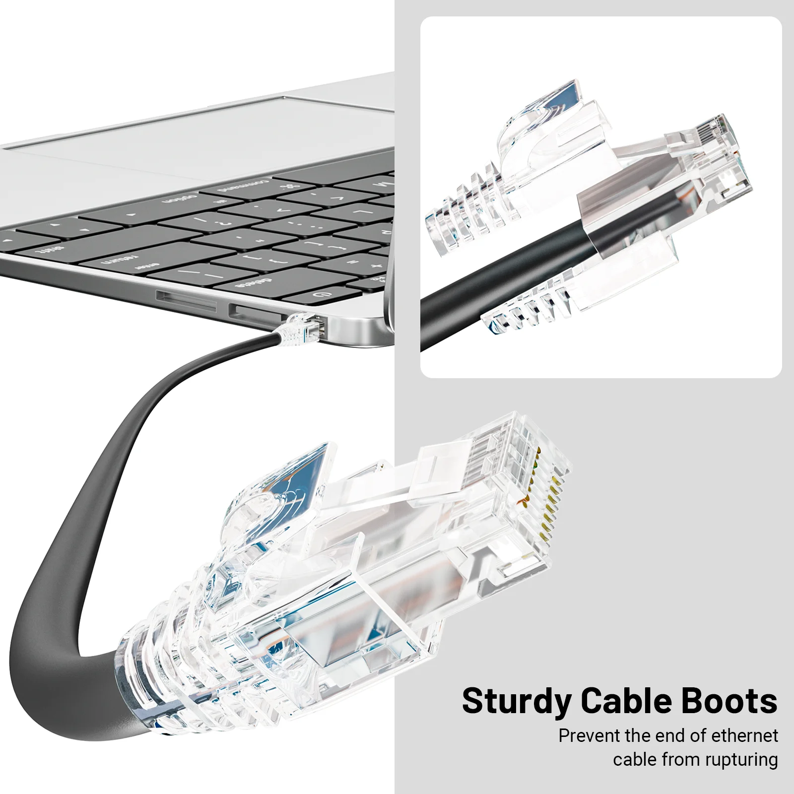 Natalink 100pcs RJ45 CAT7/CAT6a 이더넷 네트워크 케이블 스트레인 릴리프 부츠 케이블 커넥터 플러그 커버 혼합 색상 부드러운 플라스틱