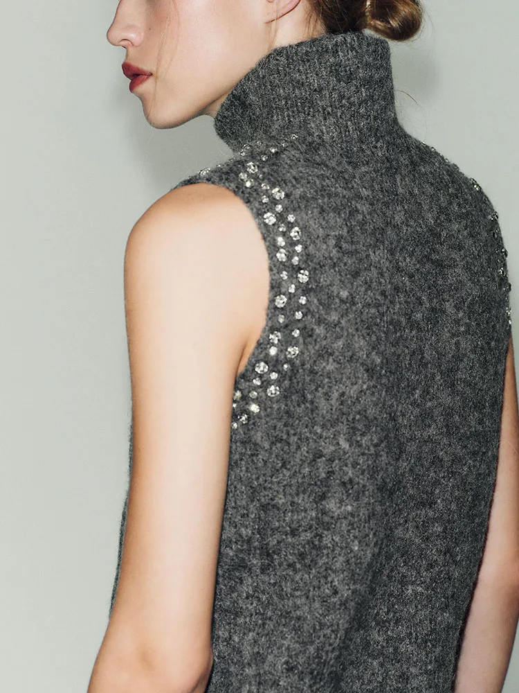 高級婦人服 スウェルビーズトップ 新作 冬コレクション エレガントでファッショナブルなエスニックスタイルの服