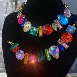 Simple Style Rhinestone Irregular Necklace Luxury Design Women's Statement Necklaces