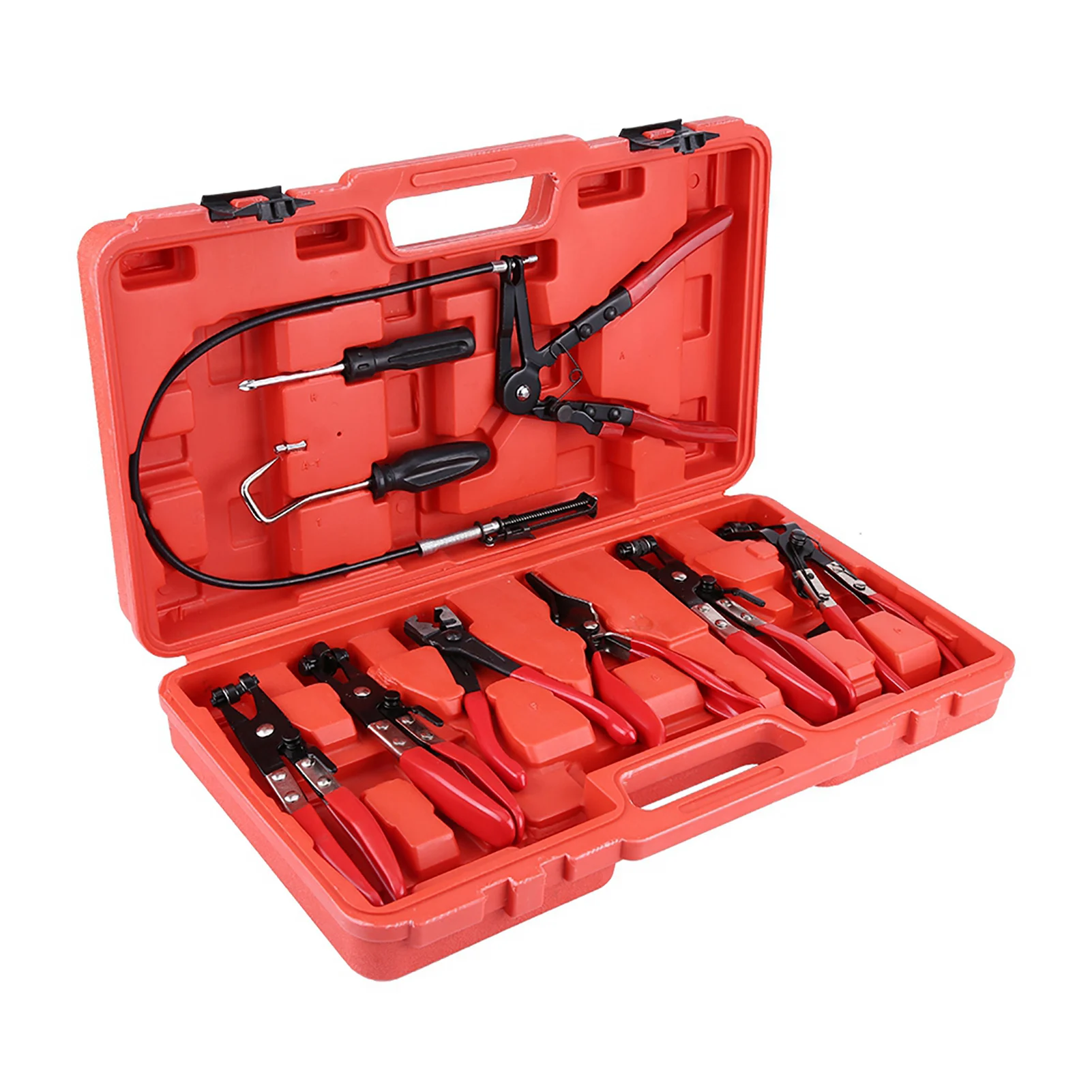 

9PCS Hose Clamp Set Rotating Clamp Jaws Automotive Flat Belt Clamp Removal Tool Heavy-Duty Lightweight Easy-To-Grip Design