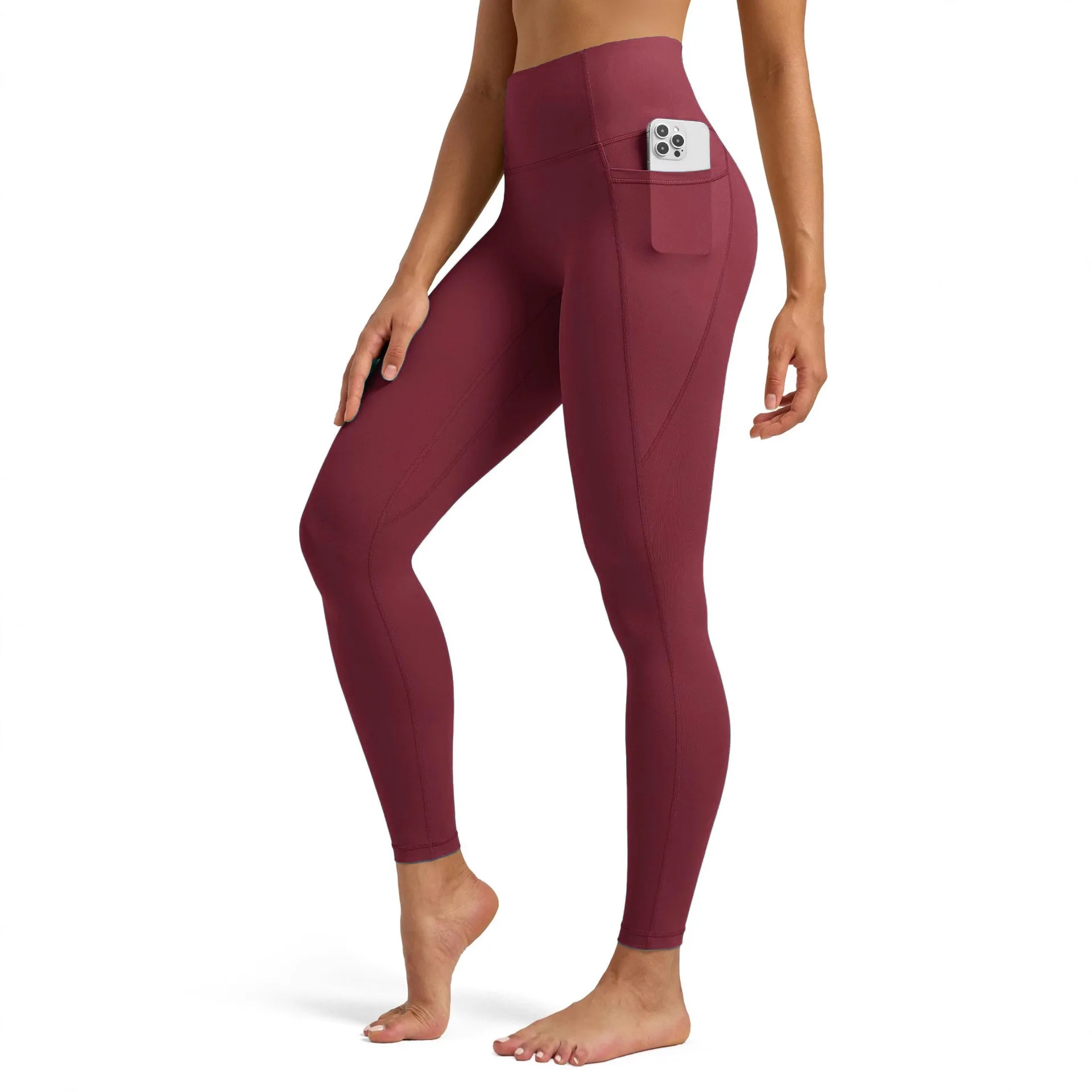 Leggings femininas super macias com bolsos, cintura alta, controle de barriga para ioga, treino e lounge casual, calças confortáveis
