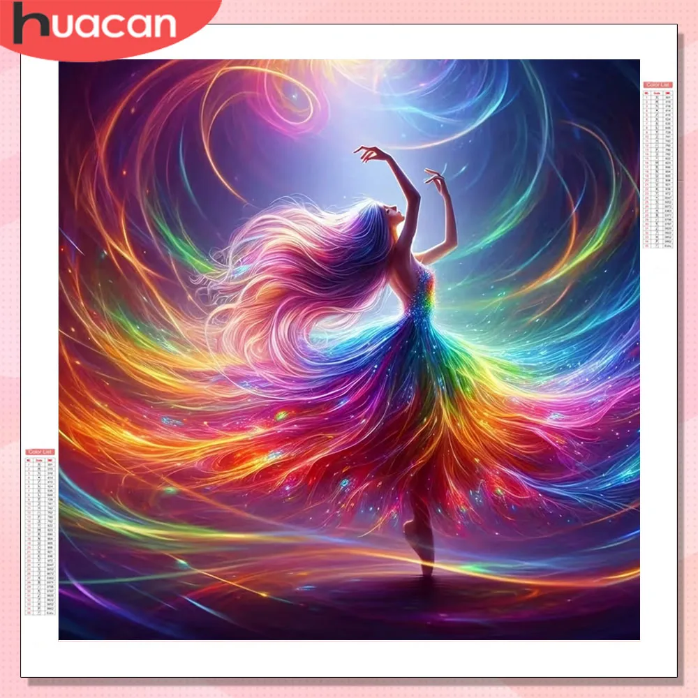 

Наборы для алмазной вышивки HUACAN: Портрет танцовщицы, Алмазная мозаика, Изображения девушки с полной квадратной и круглой вышивкой стразами