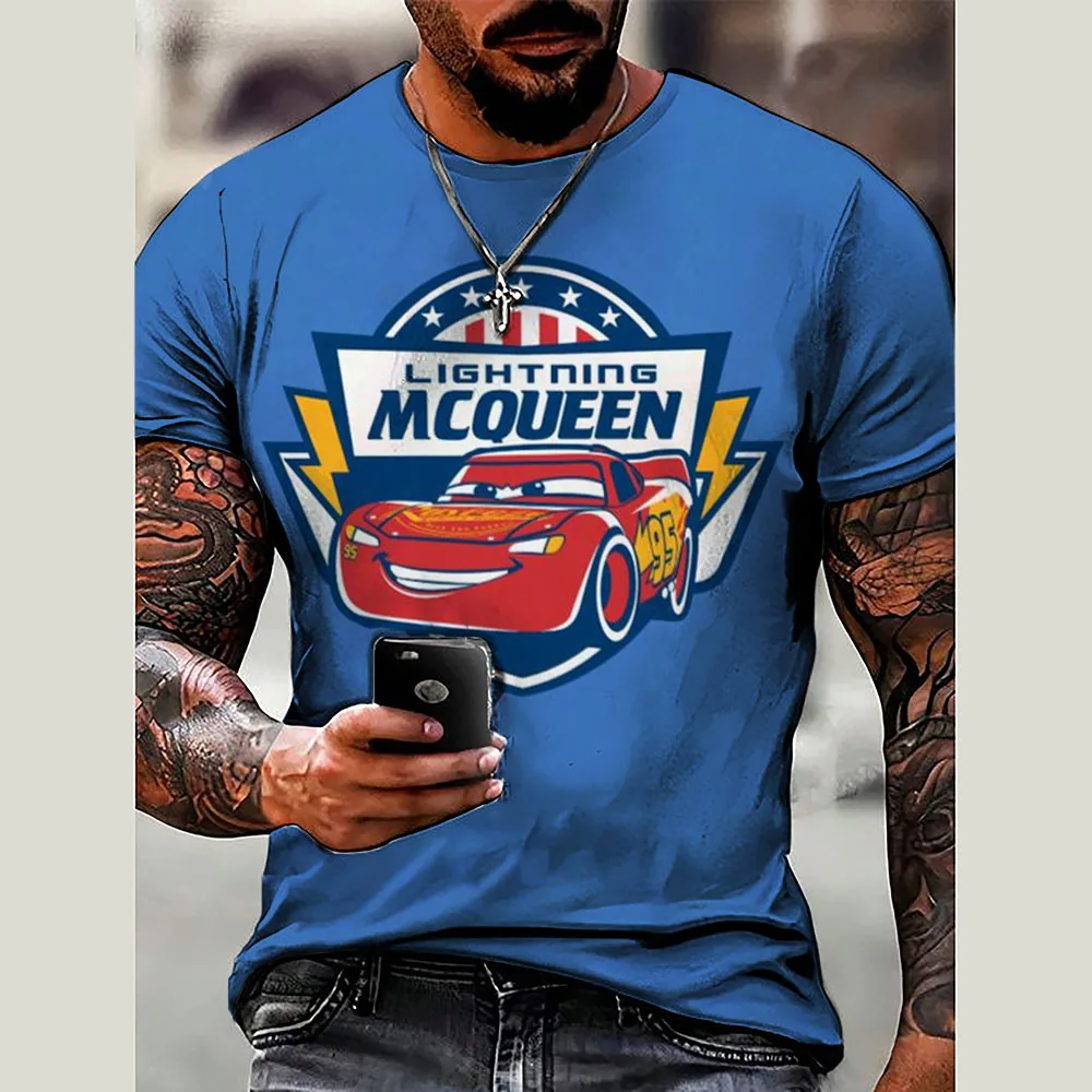 Classic Racing Story Cartoon Anime Printed Men's T-shirt Top for Daily Street Leisure Comfort Cool McQueen