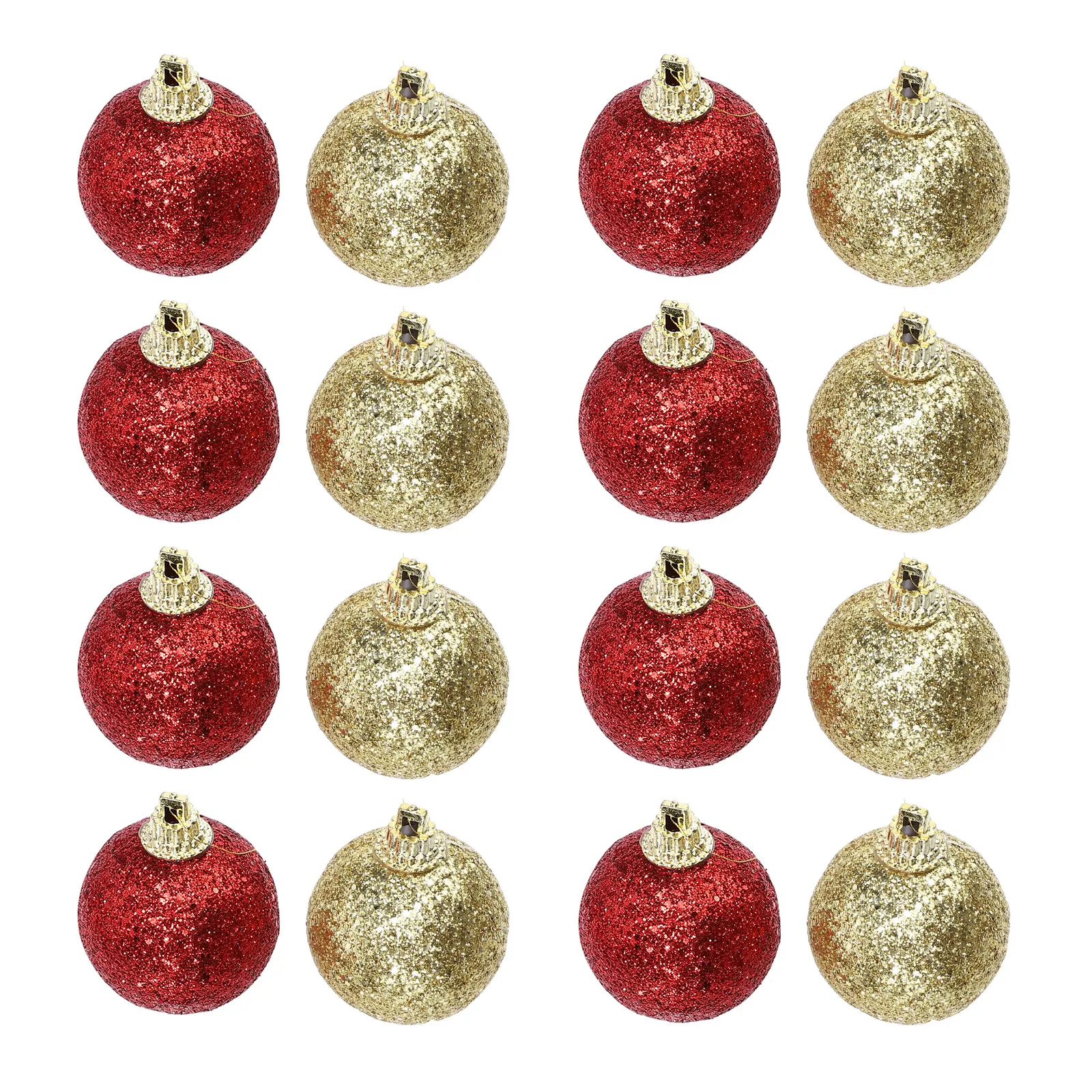 32pcs Glitter Christmas Ornaments for Tree Hanging – Lightweight Festive Home, Garden, Cafe & Party Decor