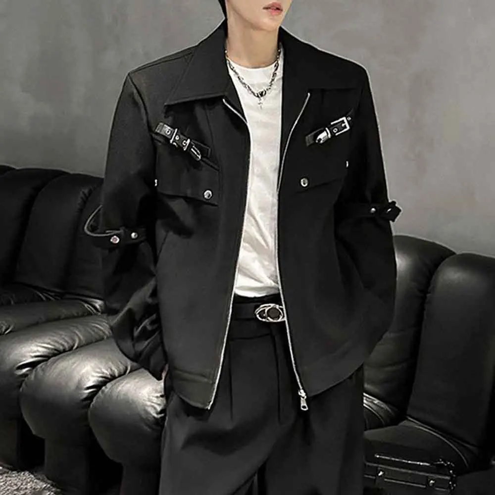 

Winter New Men's Patchwork Long-Sleeve Jacket American Retro Light Luxury Fashion Trend High Street Loose Niche Men's Top