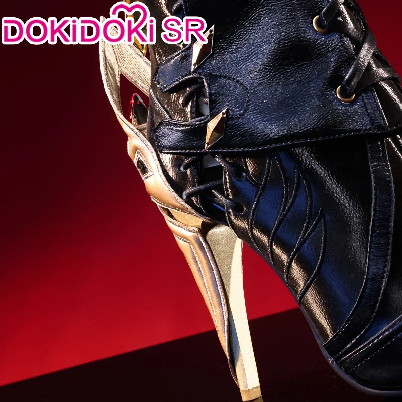 In Voorraad Harlekijnschoenen Cosplay Game Genshin Impact Cosplay Dokidoki Fontaine Fatui Voorbode Harbinger Harlequin Cosplay Schoenen