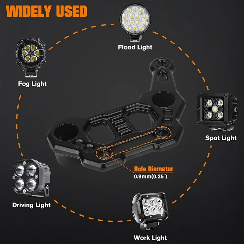 

Крепление для двойной световой панели Jeep JL/JT для A-Pillar 2018-2025JAS