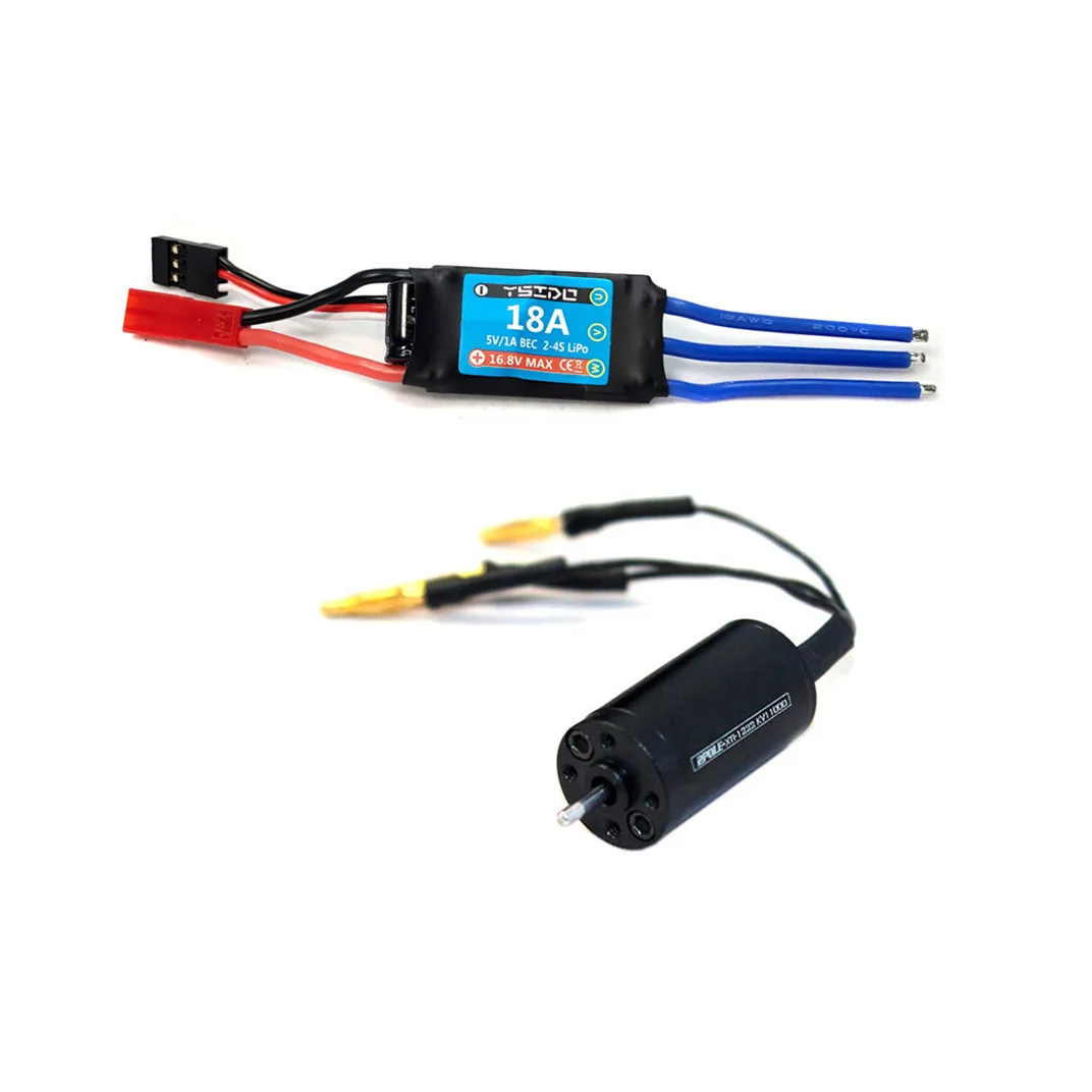 18A ESC + 1222 11000KV 2 Poles Brushless Motor  For 1/28 1/32 RC Car Motorcycle RC Car Parts Accs Toys Trucks Tanks Brushless