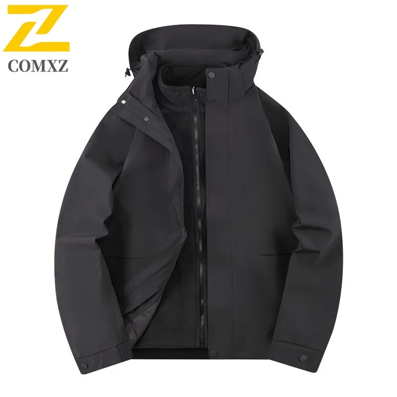 سترة COMXZ للرجال لتسلق الجبال بتصميم سميك مريح للاستخدام الخارجي مقاوم للرياح في الشارع معاطف شتوية خفيفة الوزن ومريحة #3