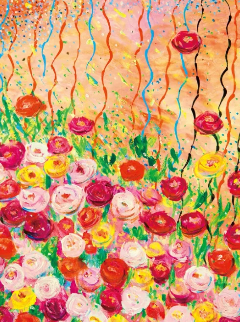Jigsaw Puzzle 500/1000/1200/2000PCS Vibrant Abstract Floral Painting Colorful Blooms Hand Painted Style DIY Room Decor Gift