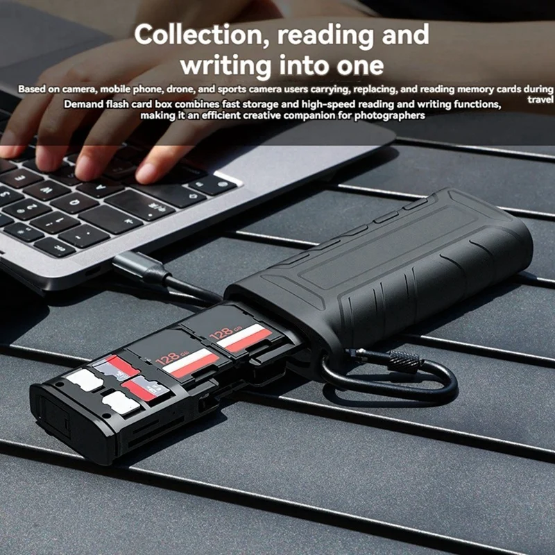 High-Speed SD Card Reader USB 3.1 Type-C SD/TF/SIM Card Carrying Case For Cameras Smartphones Drones