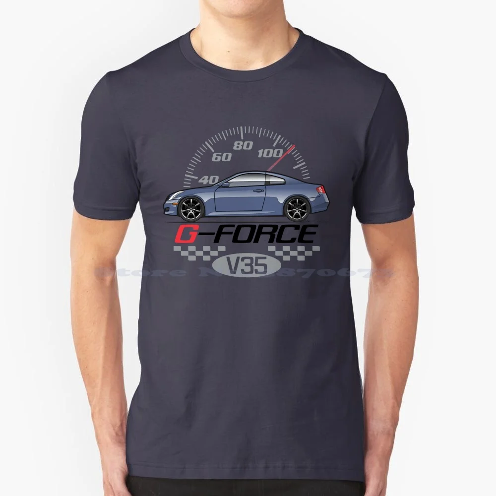 G-Force Blue Grey T Shirt 100% Cotton Tee 2003 2004 2005 2006 2007 V35 Infiniti G35 V6 Coupe Vq35de 3 5l Jdm