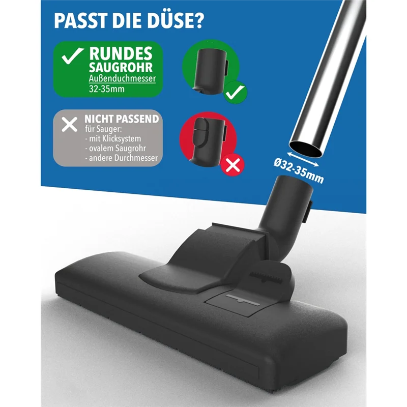 

A78E-Universal 32Mm Vacuum Cleaner Floor Nozzle Attachment–Compatible With Major Brands, Easy To Install& Portable