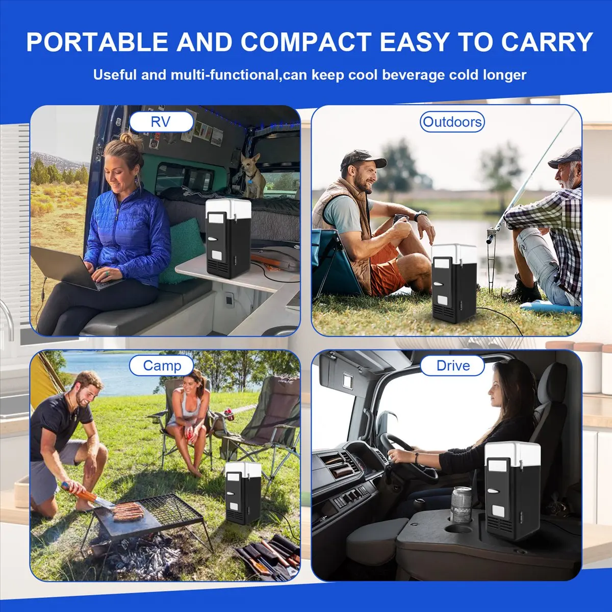

[Set of ],Usb Mini Fridge Cold Drop Shpping Freezer Usb Mini Fridge Small Portable Soda Mini Refrigerator For Car Black