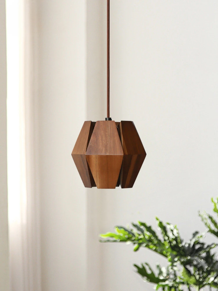 

Japanese Retro Wabi-Sabi Bedside Wooden Pendant Lights LED E27 Zen Art Decorative Hanging Lamp Kitchen Island Homestay Hallway