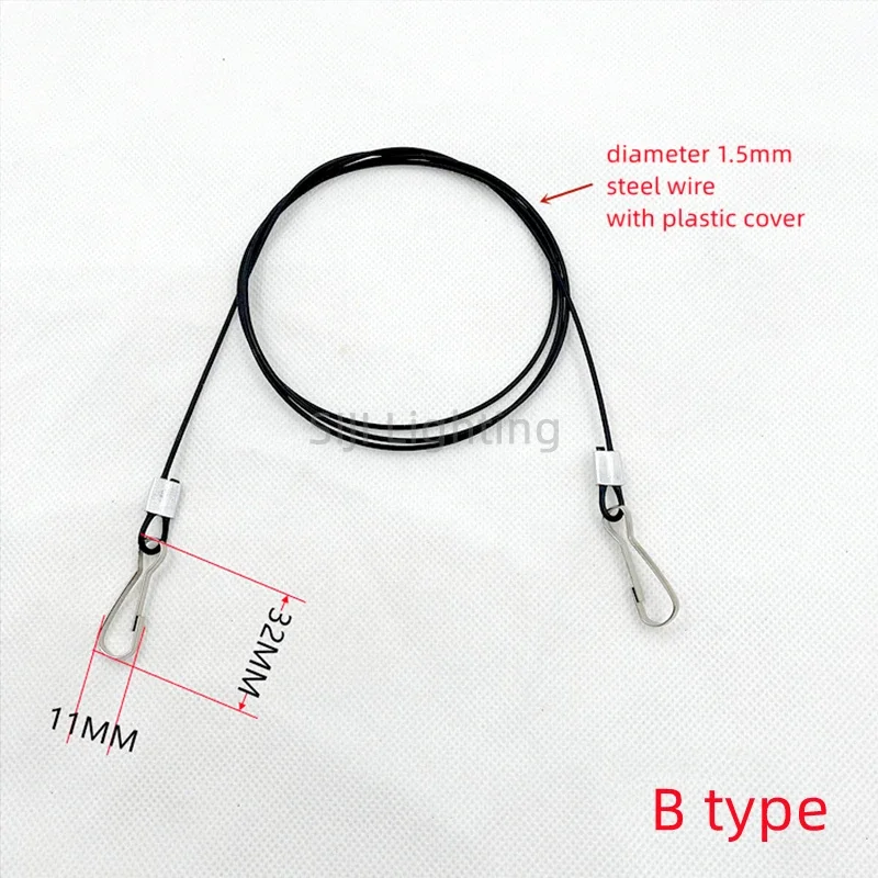 حبل أسلاك فولاذية حمل ، إضاءة غطاء بلاستيكي ، حبل أمان مغطى بغراء نايلون ، سلك سحب لوحة إعلانات زنبركية