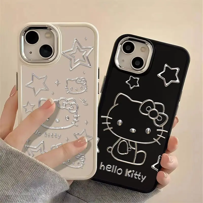 Sanrio Lovely Hello Kitty Phone Case For iphone 16 15 14 13 PROMAX 11 12 13 PRO XR XS 7 8 PLUS Y2k Baseball Cat Anti Drop Covers