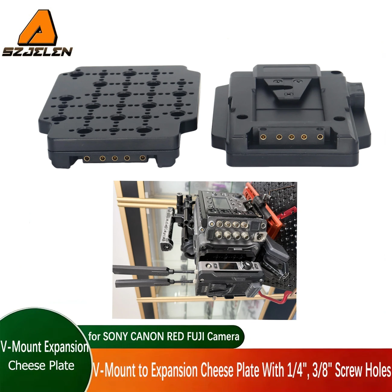 Power Converter Board V-mount Battery Expansion Plate For RED/SONY Venice/DJI Ronin 4D Camera,With 1/4 