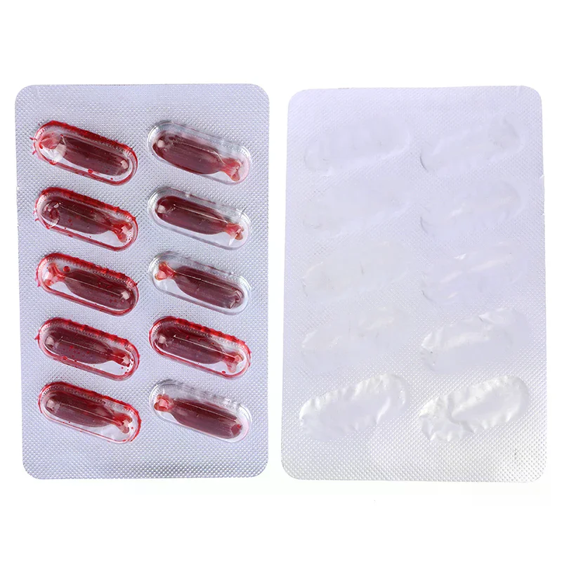 10 pièces faux pilule de sang Vampire jouet Capsules horreur drôle jouet Halloween farce jouet