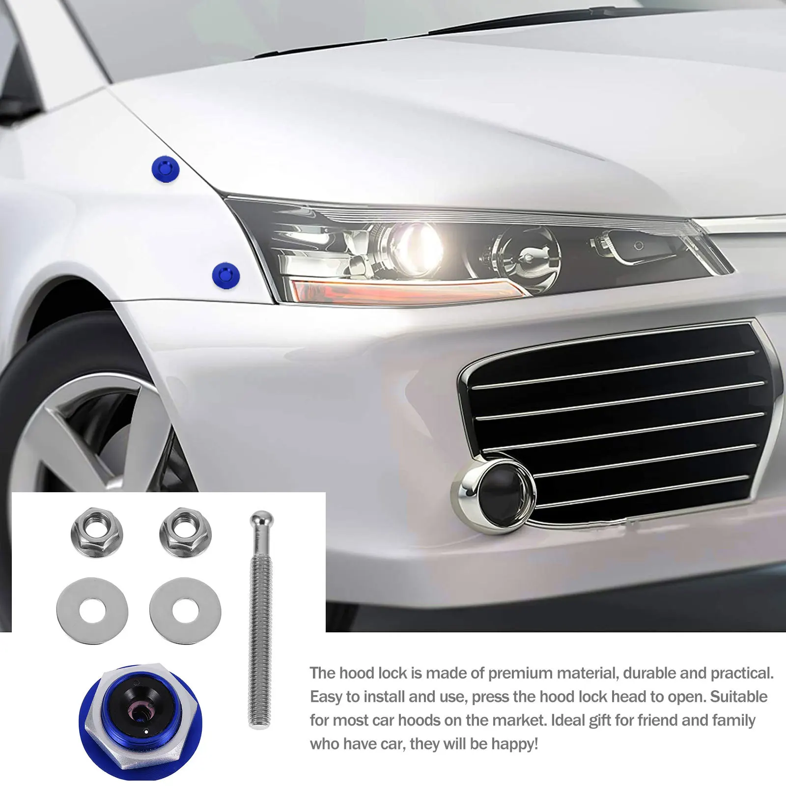 

1pc Universal Hood For Engine Bonnet Latch Wear-Resistant Corrosion Proof Heat Resistant Hood Lock Car Modification Lock Car