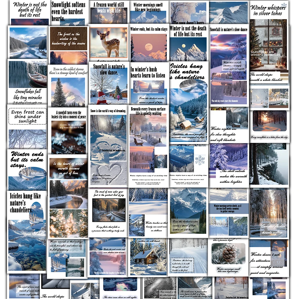 

50/100 шт. зимняя уплотнительная лента, наклейки для кофе, ноутбука, скейтборда, автомобиля, сделай сам, мотоцикл, креативный багаж, ретро, эстетическая наклейка