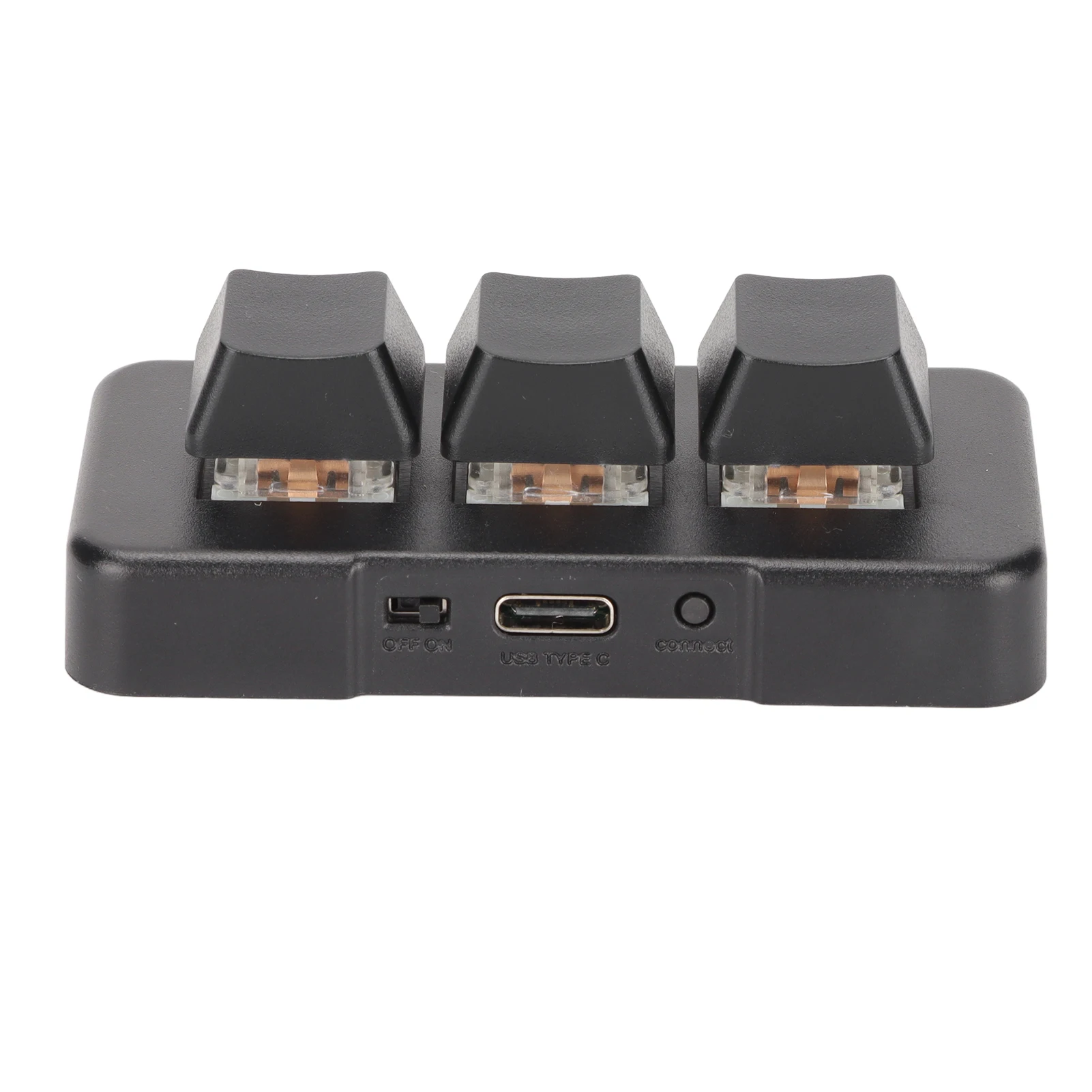 3 ปุ่มกด RGB Backlit 3 ปุ่มอินเทอร์เฟซ USB Mini Mechanical Programmable Plug And Play แป้นพิมพ์มาโครสําหรับคอมพิวเตอร์สีดํา